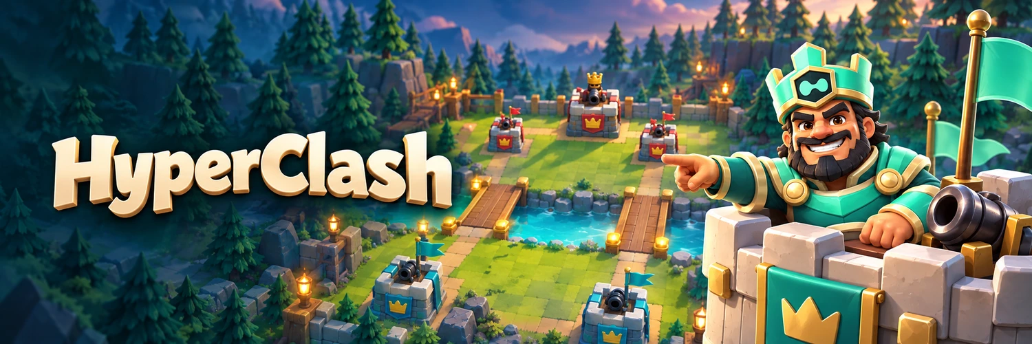 Rei HYPE commands the arena from his tower, beside the HyperClash wordmark